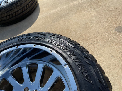 22x12 22" Hardcore HC15 Ford F-250 F-350 Chrome SET rims wheels 8x170 -44 35"