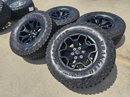 18" Dodge Ram 1500 TRX RHO Black OEM 66002 wheels rims TERRITORY M/T 35"