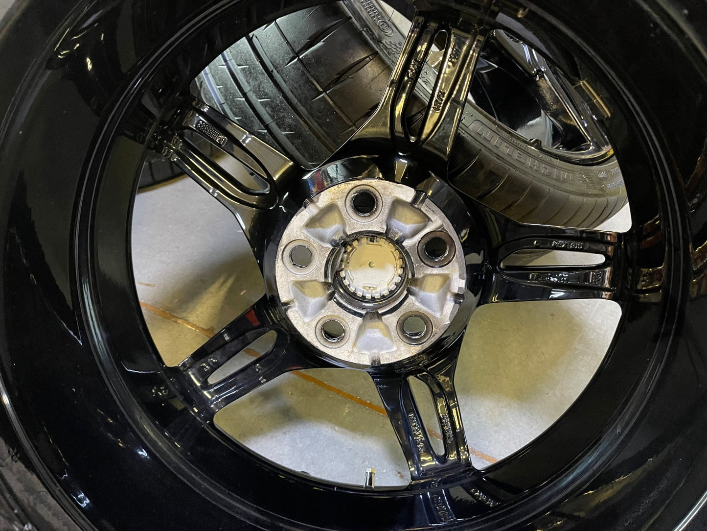 19" + 20" Chevy Corvette C8 OEM 14007 14008 wheels rims BLACK MICHELIN 2020-2027