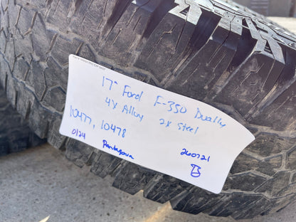 17" Ford F-350 Dually OEM 10477 10478 rims wheels SET tires A/T