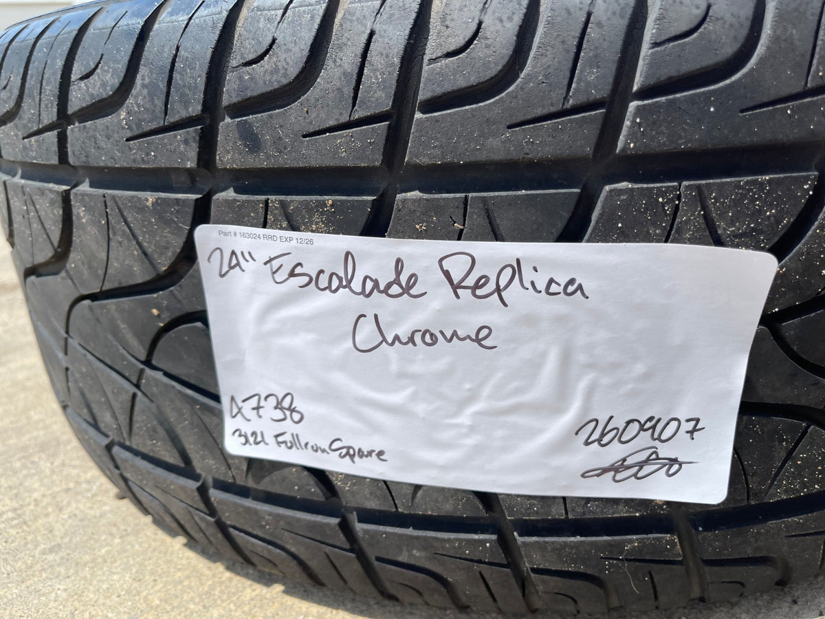 24" Cadillac Escalade Platinum OEM Replica 4738 wheel rim tire CHROME spare