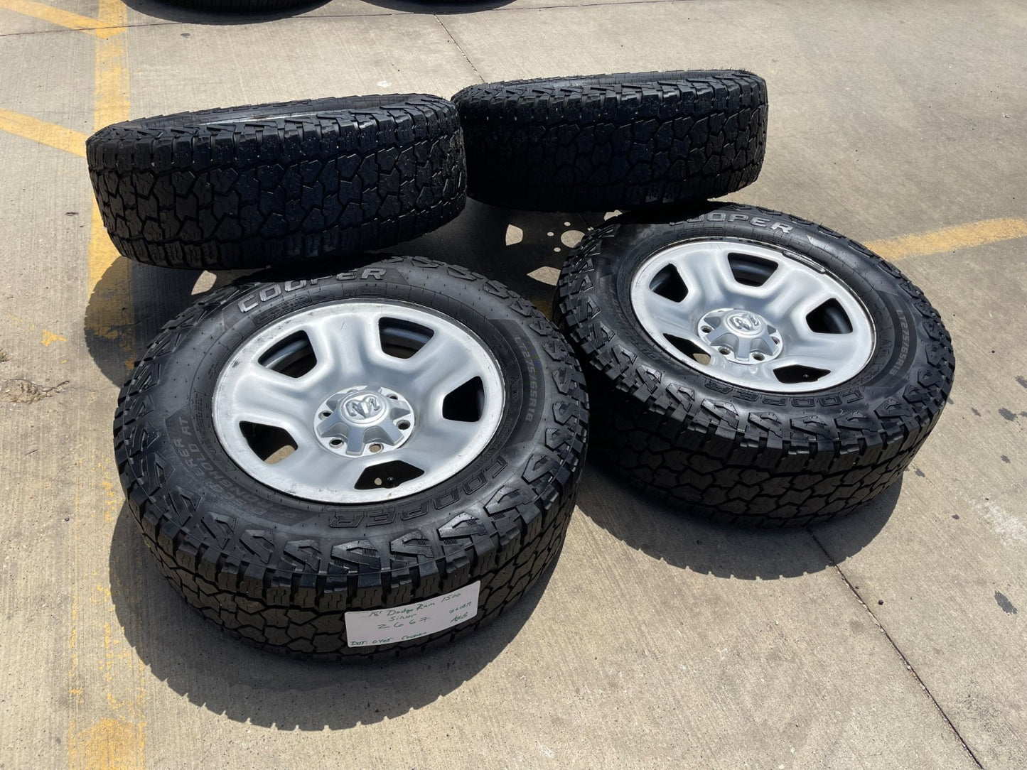 18" Ram 1500 OEM 2667 stock wheels rims tires SET COOPER A/T