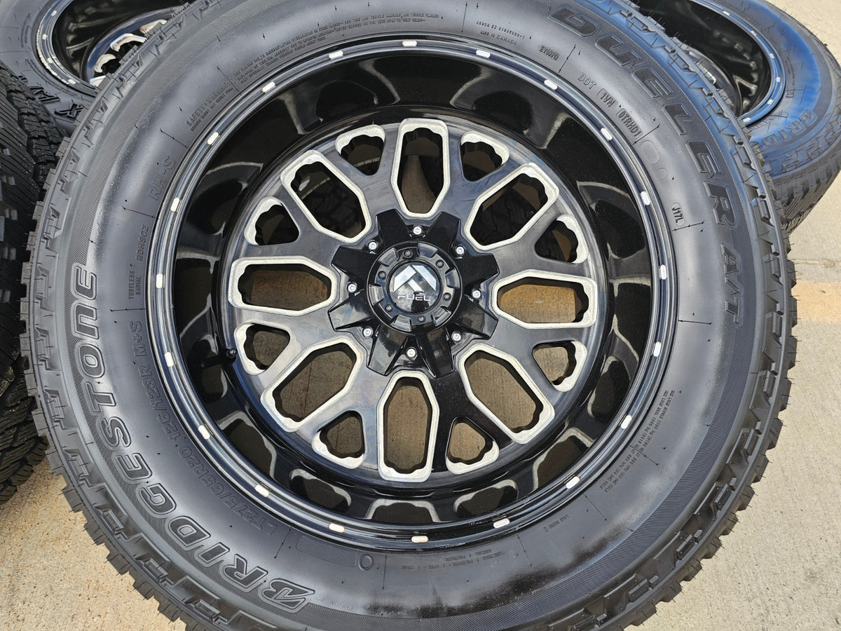 20" 20x10 FUEL Stroke D611 Ford F-250 F-350 wheels rims -18 SET BRIDGESTONE A/T