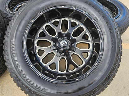 20" 20x10 FUEL Stroke D611 Ford F-250 F-350 wheels rims -18 SET BRIDGESTONE A/T