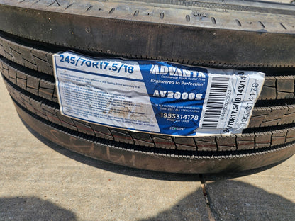 (1) 245/70/17.5 Advanta AV-2000S tire 245/70R17.5 143 J 18 ply LR J NEW