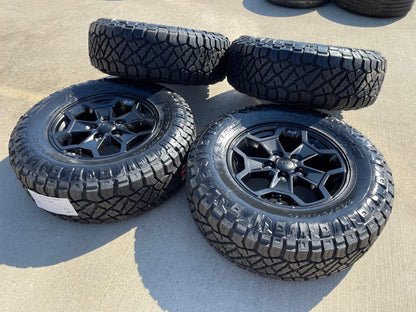 17" Jeep Wrangler SPORT OEM wheels rims tires 9237 black NEW NITRO