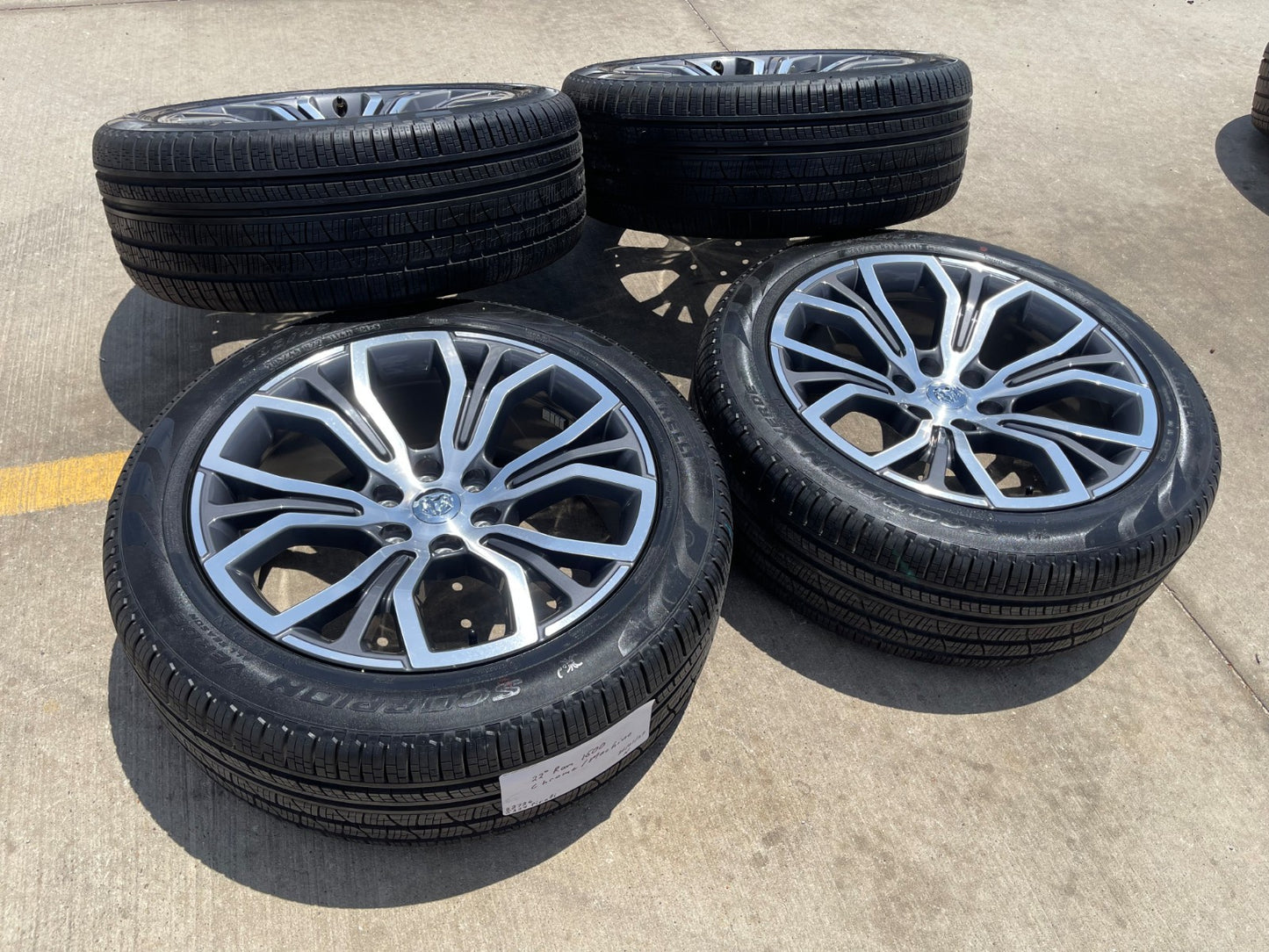 22" Dodge Ram 1500 OEM TUNGSTEN LIMITED Laramie wheels rims SET PIRELLI NEW