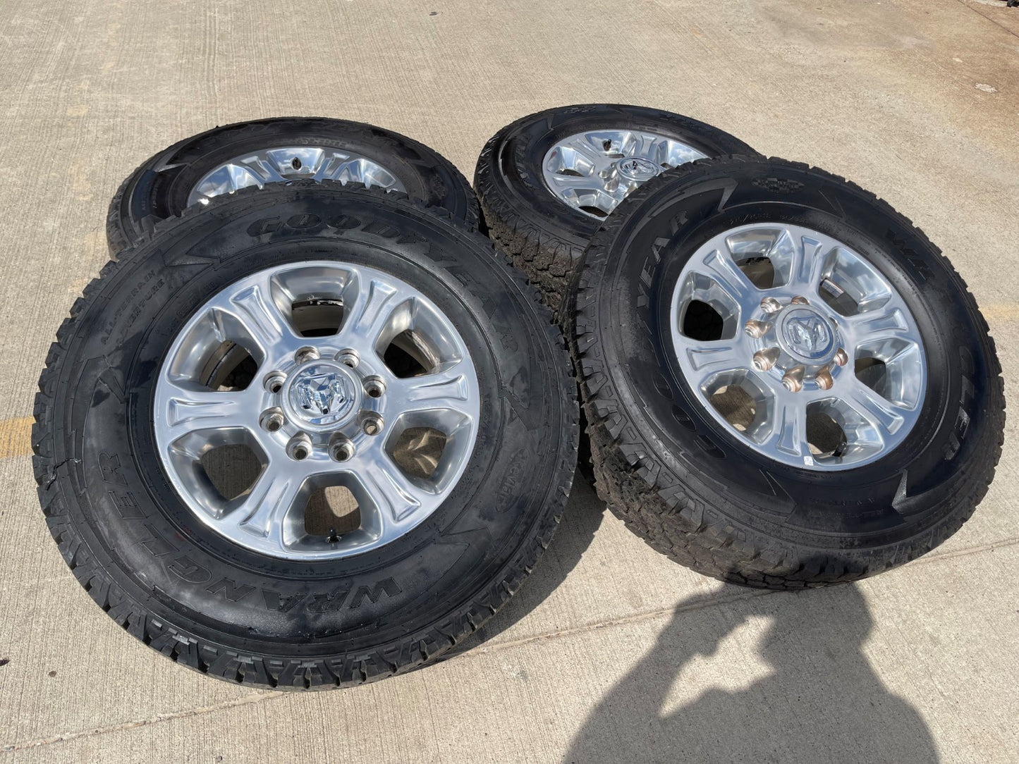 18" Ram 2500 3500 Laramie Power Wagon OEM wheels rims 2692 GOODYEAR A/T NICE