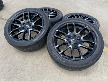 18x8 18" Lorenzo WL036 wheels rims tires 5x4.5 5x114.3 Camry Accord Mustang