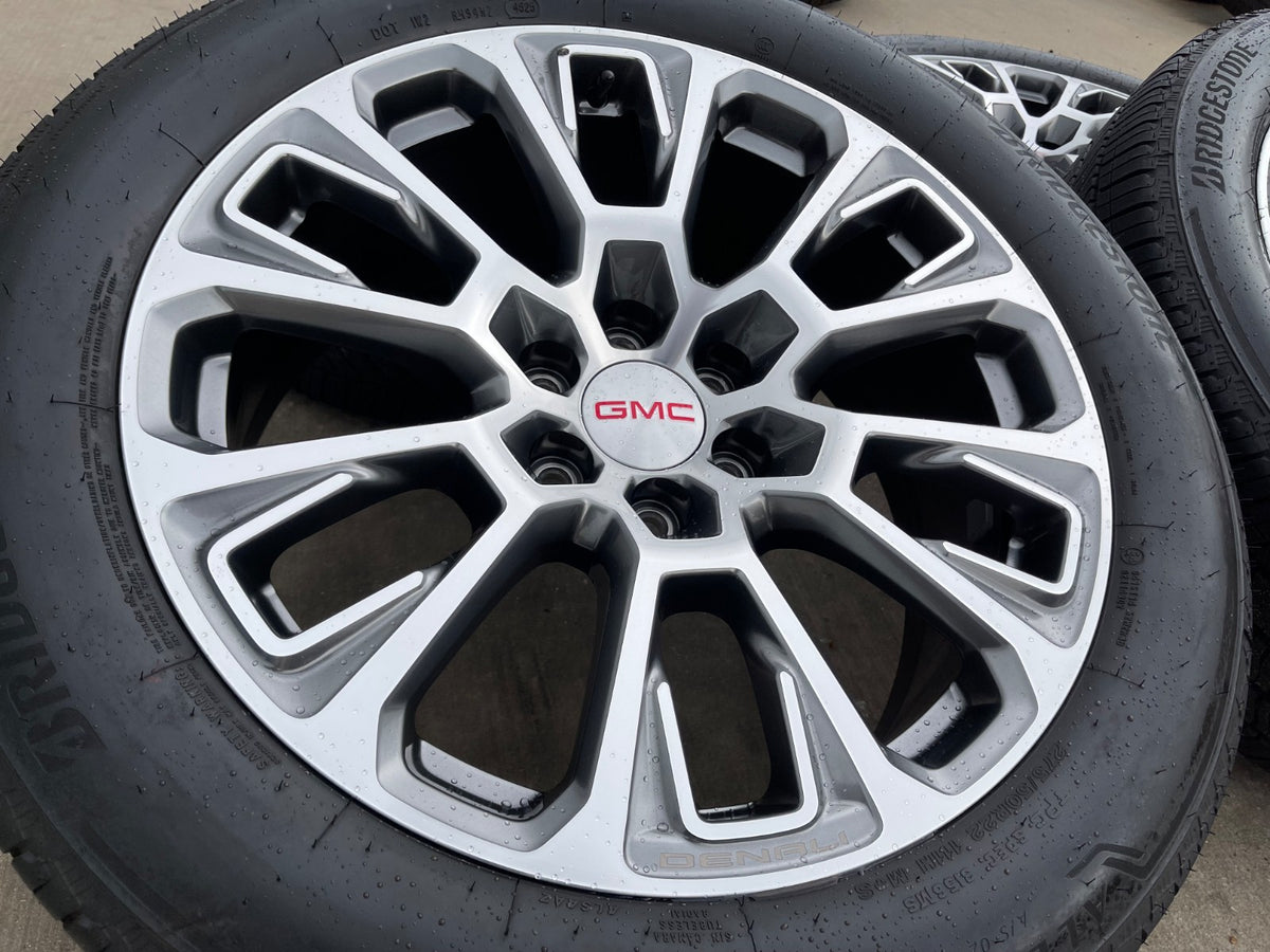 22" GMC Yukon Sierra DENALI OEM wheels rims Tahoe 2025 2026 2027 BRIDGESTONE NEW