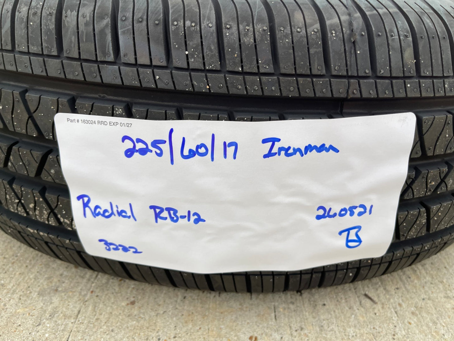 (1) 225/60/17 Ironman RB-12 tire 225/60R17 99H M+S NEW