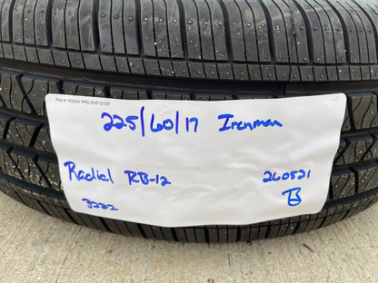(1) 225/60/17 Ironman RB-12 tire 225/60R17 99H M+S NEW