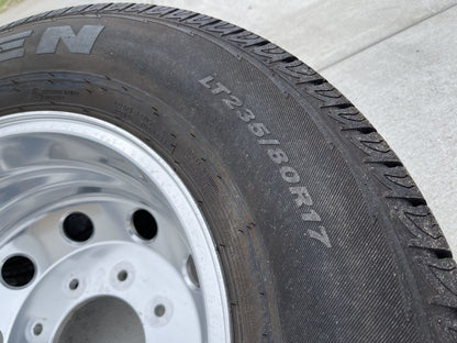 (1) 17" Dodge Ram 3500 Dually Laramie 8x200 REAR wheel rim 2702 OEM tire NEXEN