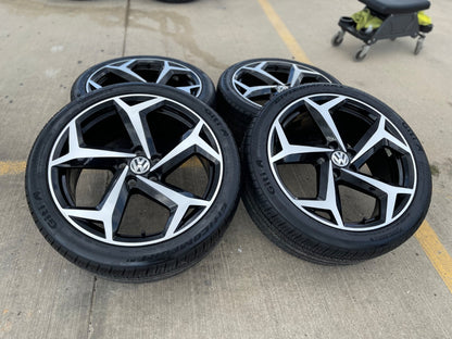 19" VW Passat Golf GTI Jetta OEM 70070 black wheels rims tires SET