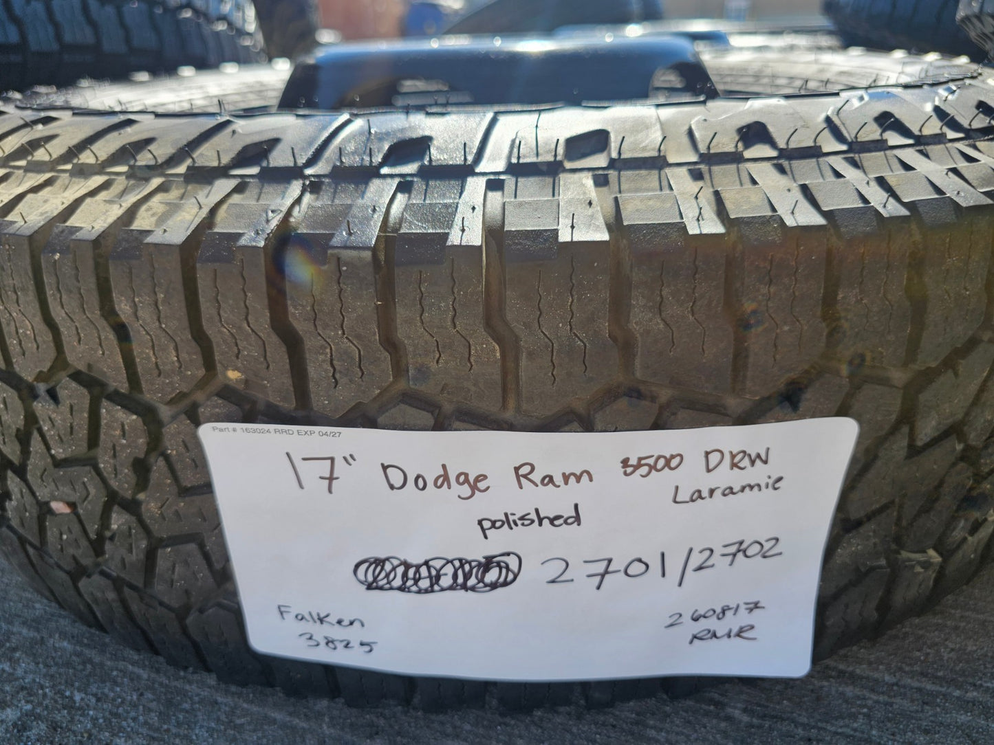 17" Dodge Ram 3500 Dually Laramie 8x200 wheels rims 2701 2702 OEM SET FALKEN
