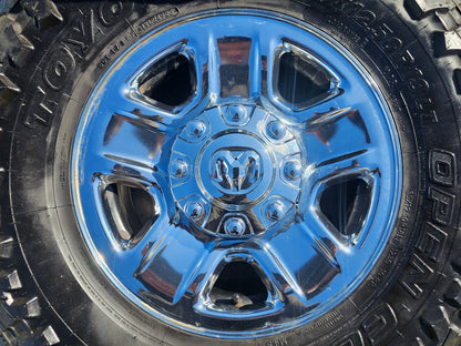 18" Dodge Ram 2500 3500 STEEL chrome OEM 2473 wheels rims TOYO M/T 35"