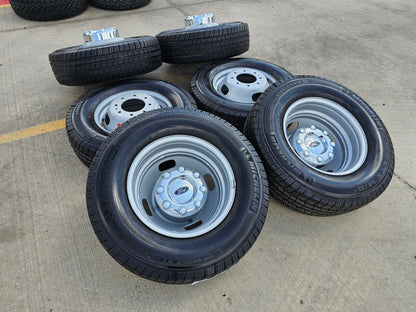 (6) 17" Ford F-350 Dually OEM rims wheels 3615 99016 tires SET MICHELIN M/S2 NEW