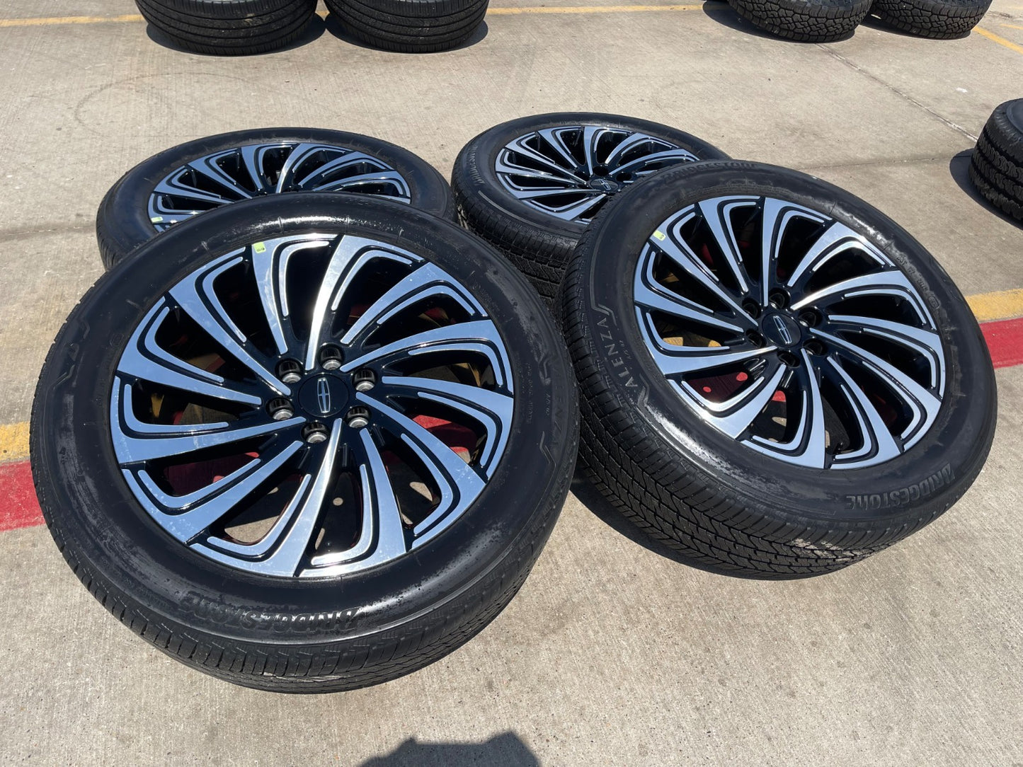 22" Lincoln Navigator OEM 10666 rims wheels BLACK LABEL BRIDGESTONE SET