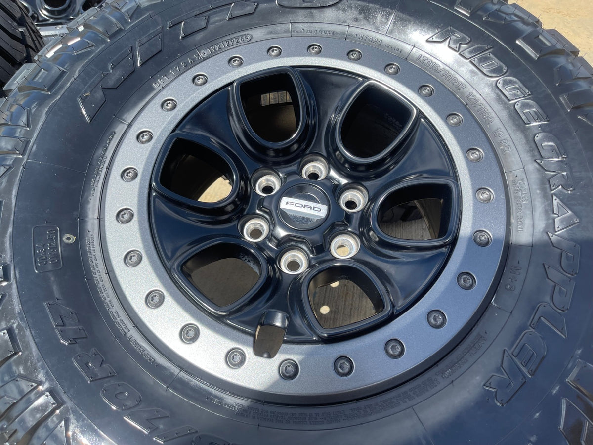 17" Ford F-150 Raptor OEM BEADLOCK rims wheels 10459 95210 SET NITRO 35" NEW