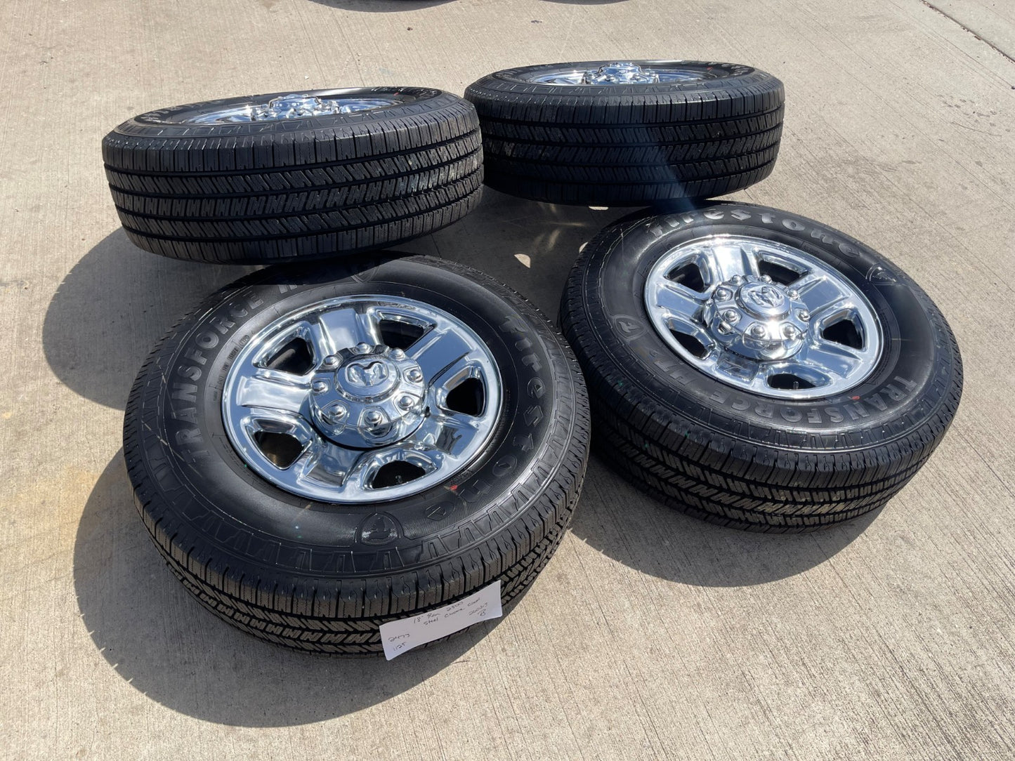 18" Dodge Ram 2500 3500 STEEL chrome OEM 2473 wheels rims SET FIRESTONE NEW
