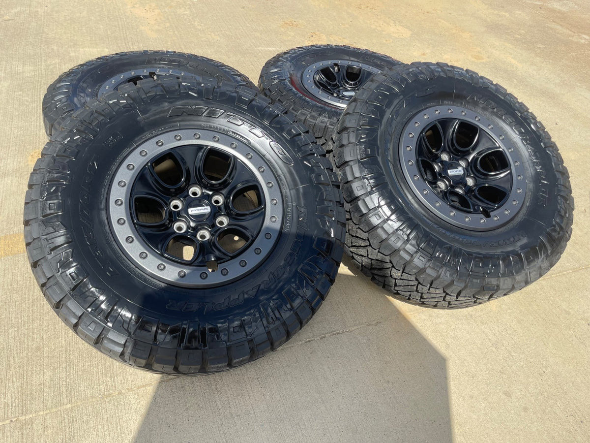 17" Ford F-150 Raptor OEM BEADLOCK rims wheels 10459 95210 SET NITRO 35" NEW