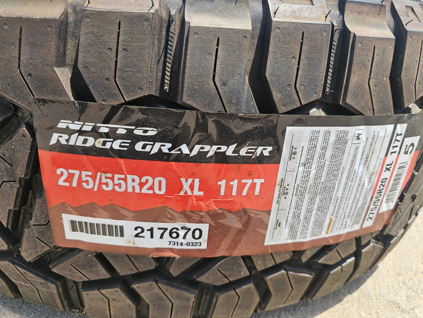 (1) 275/55/20 Nitro Rige Grapler R/T tire 117T XL 275/55r20 NEW