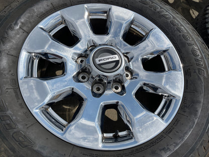 20" Ford F-250 King Ranch Lariat OEM 10100 rims wheels CHROME BRIDGESTONE