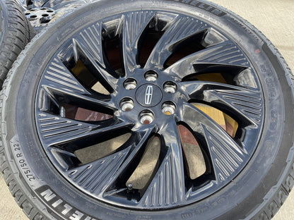 22" Lincoln Navigator OEM 10665 rims wheels BLACK LABEL 2025 2026 MICHELIN