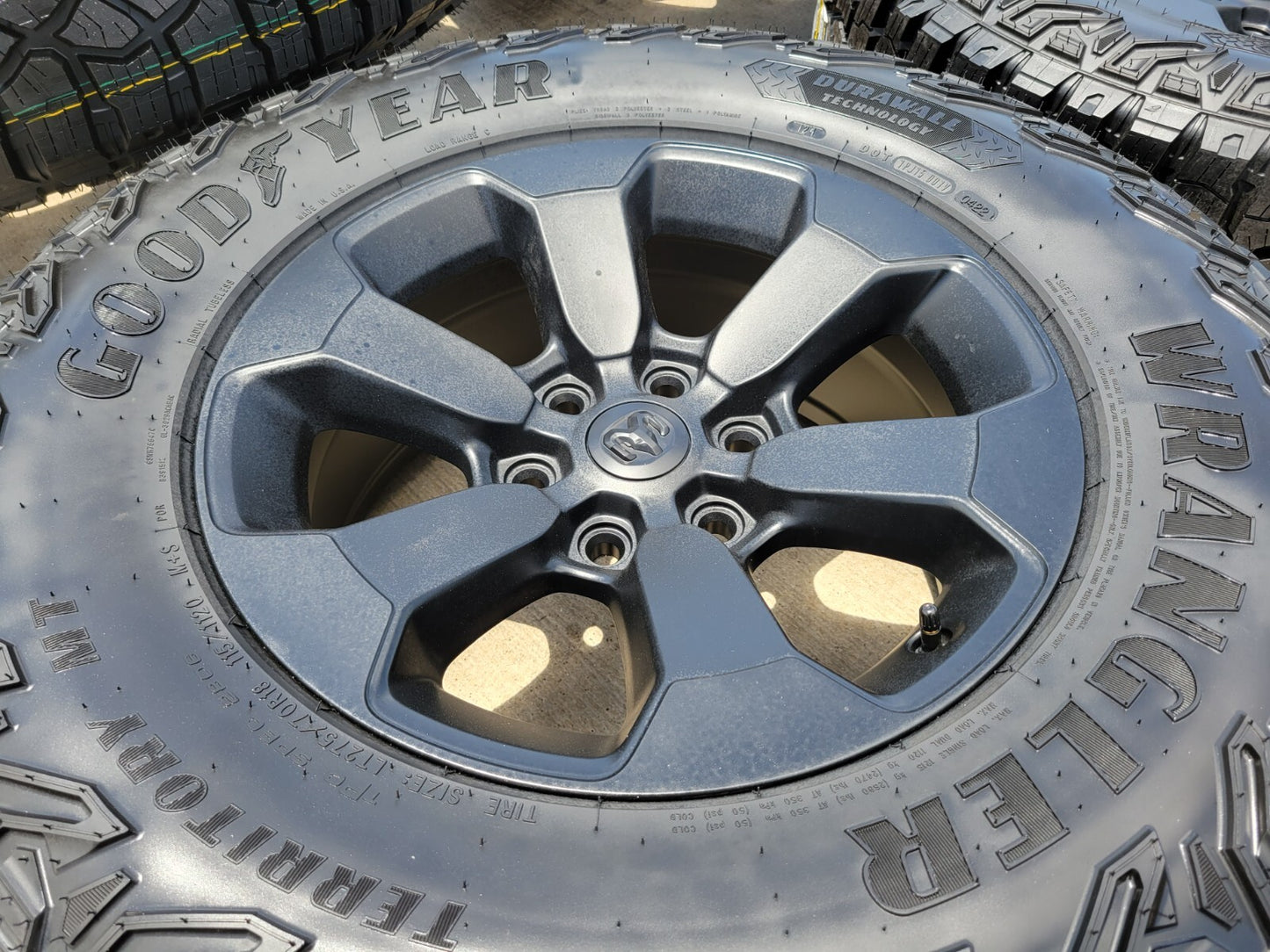 18" Dodge Ram 1500 Rebel Black OEM 2671 wheels rims 33" M/T NEW