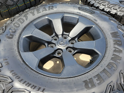 18" Dodge Ram 1500 Rebel Black OEM 2671 wheels rims 33" M/T NEW