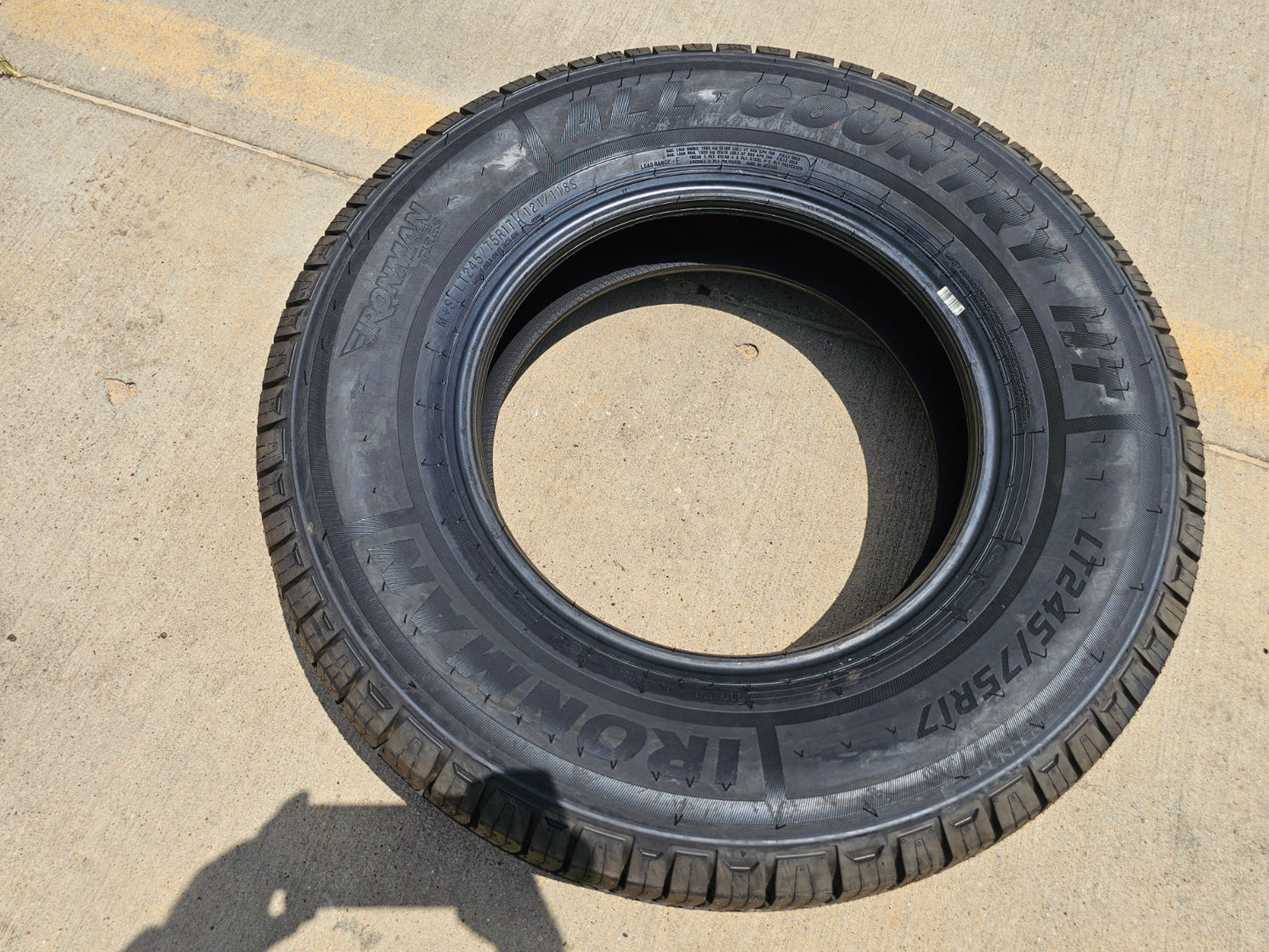 (1) 245/75/17 Ironman All Country H/T tire 245/75R17 M+S 121S LT 10 ply LRE NEW