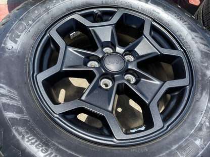 17" Jeep Wrangler SPORT OEM wheels rims tires 9237 black 2023 2024 2025 NEW
