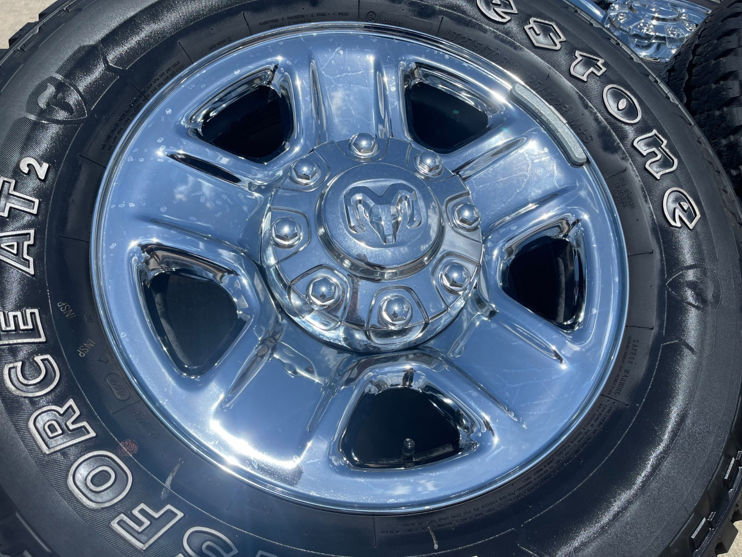 18" Dodge Ram 2500 3500 STEEL chrome OEM 2473 wheels rims SET FIRESTONE A/T2