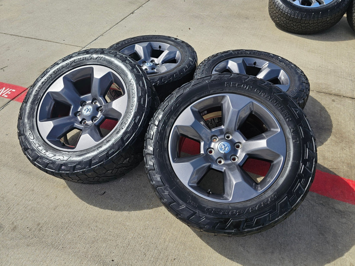 20" Ram 1500 OEM LIMITED Laramie wheels rims gray SET 2675 2722 NITRO 33"
