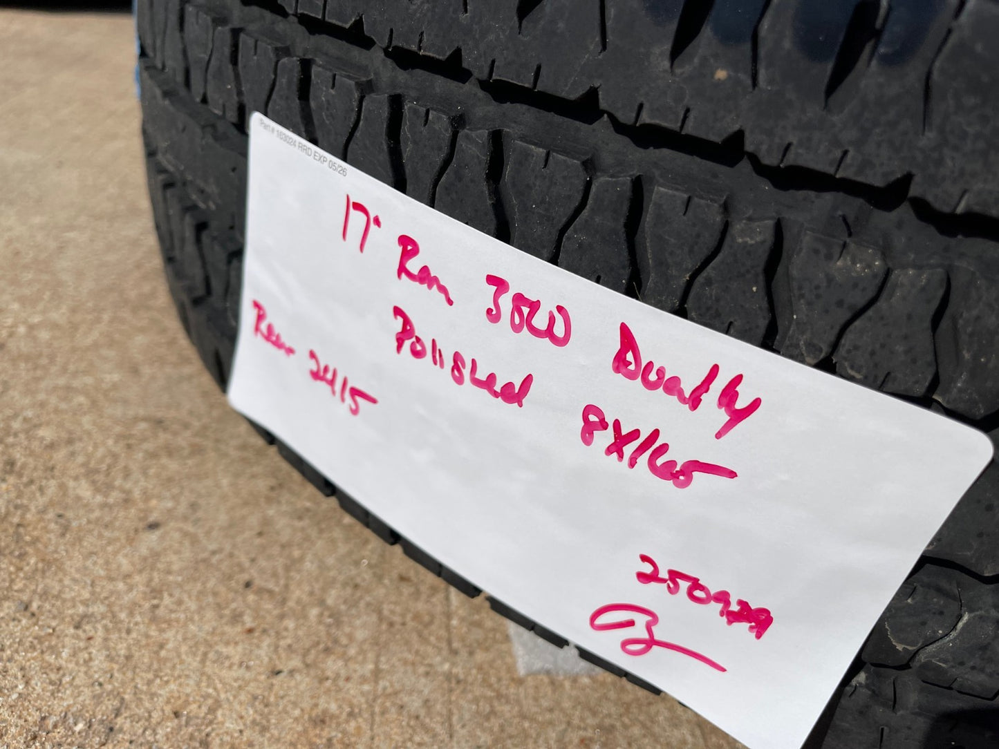 17" Dodge Ram 3500 DUALLY OEM wheel rim 2415 REAR ALCOA 2016 2017 2018 8x165