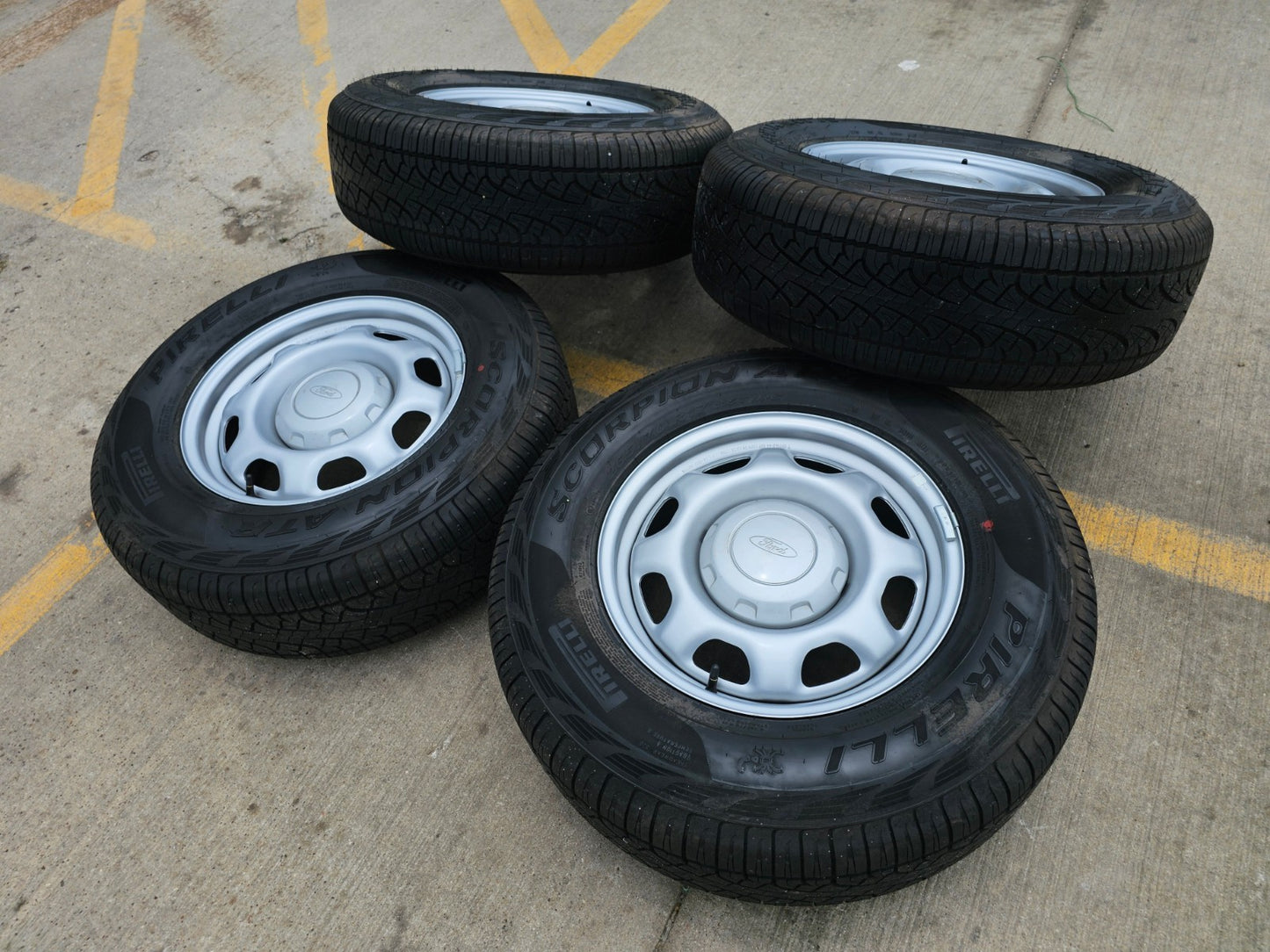17" Ford F-150 OEM rims wheels 3857 tires steel 2023 2024 2025 PIRELLI A/T NEW