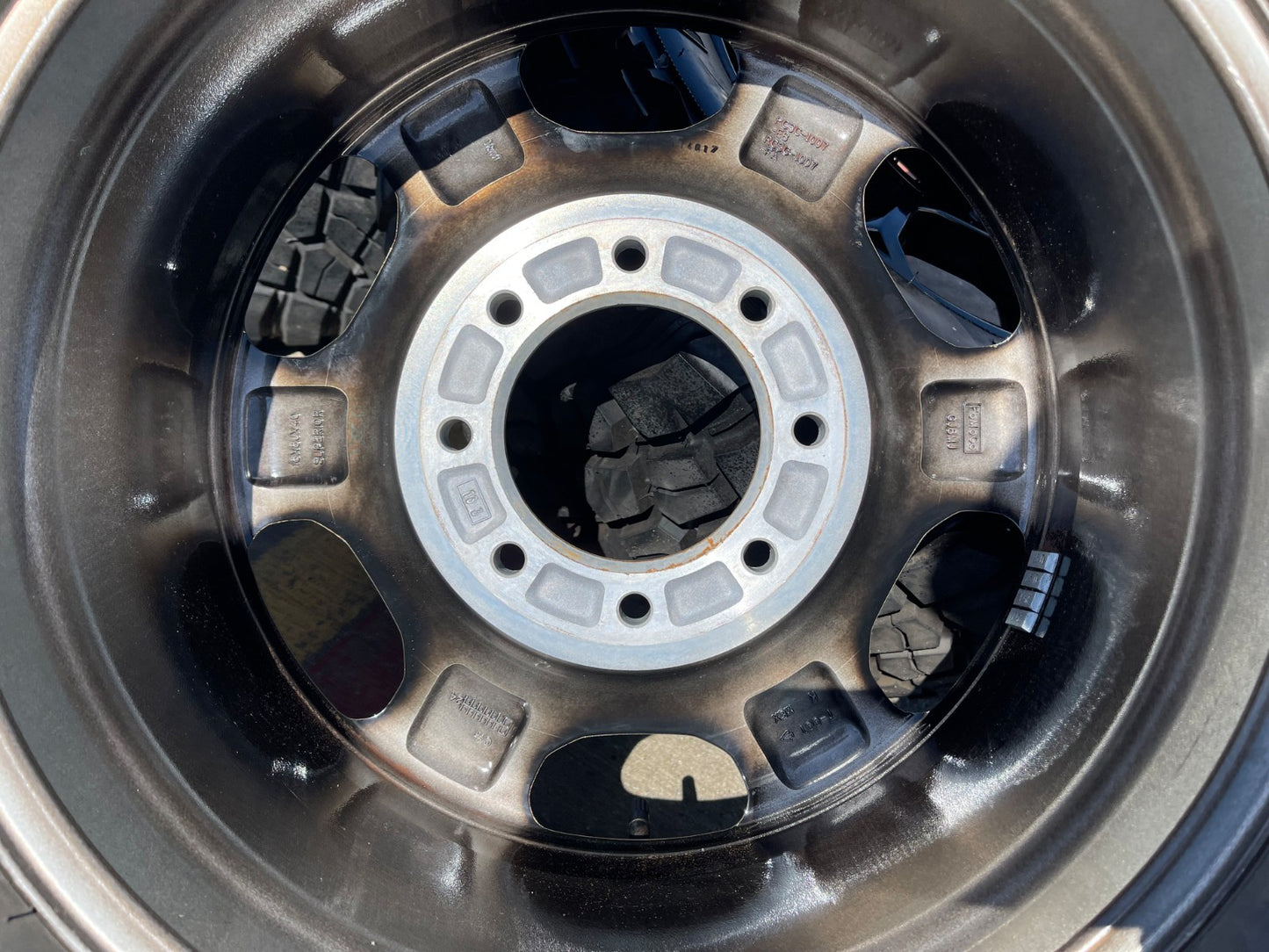 18" Ford F-250 F-350 Lariat FX-4 OEM black 10479 wheels rims BFG KM3 M/T 34"