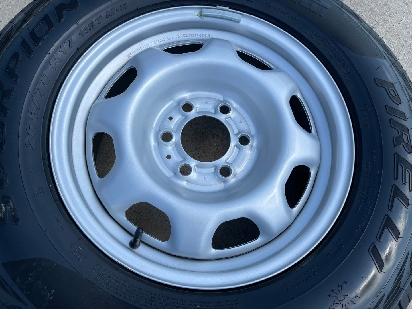 17" Ford F-150 OEM rim wheel 3857 tire steel 2024 2025 2026 2027 PIRELLI NEW