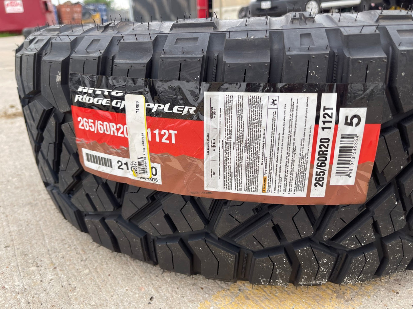 (1) 265/60/20 Nitto Ridge Grappler R/T tire 112T 265/60R20 NEW