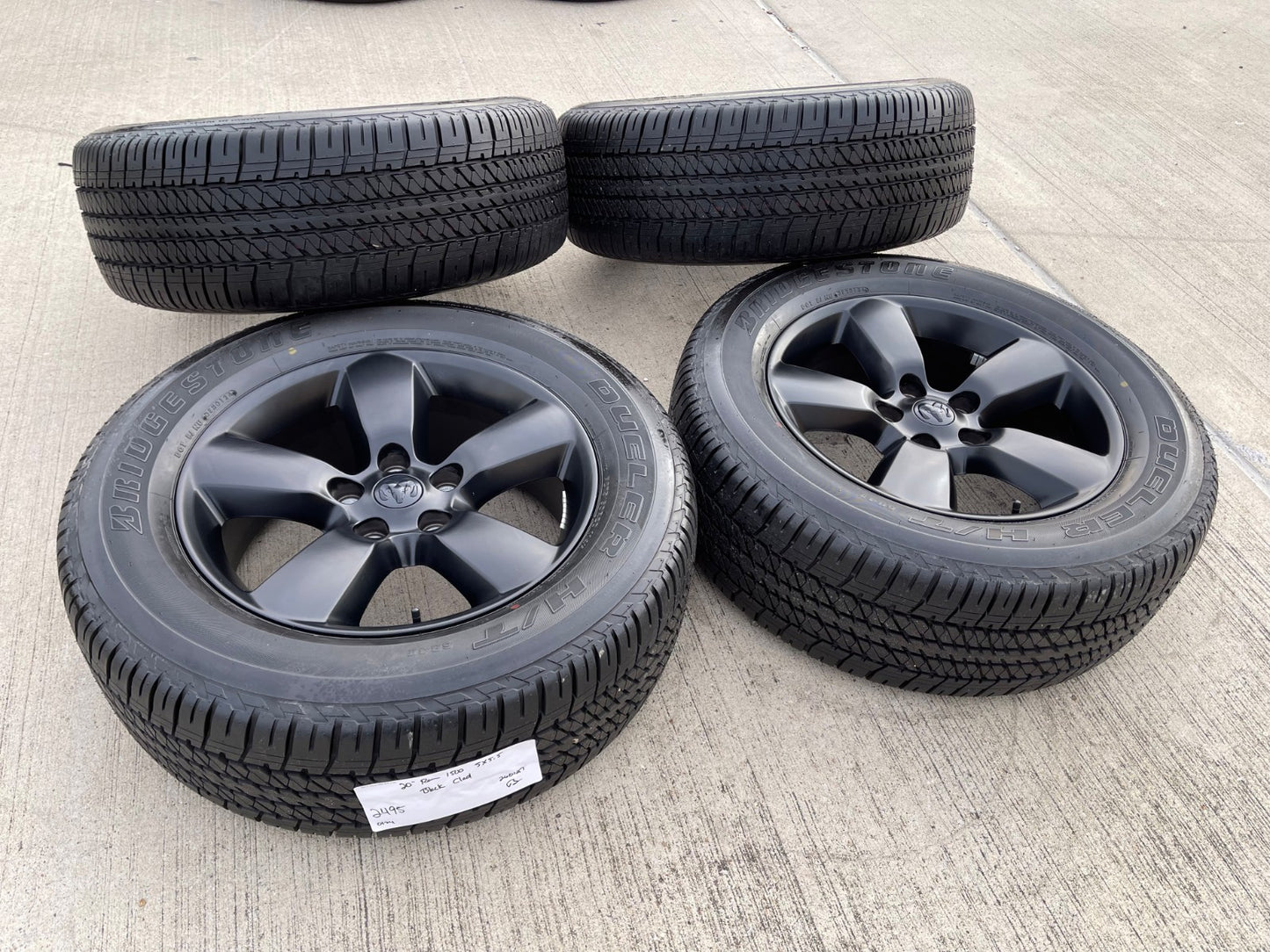 20" Dodge Ram 1500 OEM wheels rims 2495 black 5x139 tires BRIDGSETONE NEW
