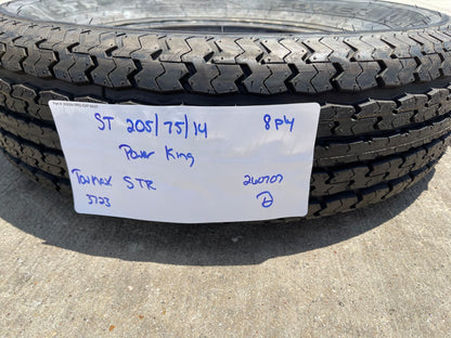 205/75/14 Power King Towmax ST II tire 205/75R14 LT 8 ply LR D 105L trailer NEW