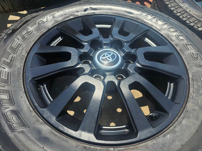 18" Toyota Land Cruiser OEM 95953 wheels rims BLACK Tundra Sequoia A/T SET NEW
