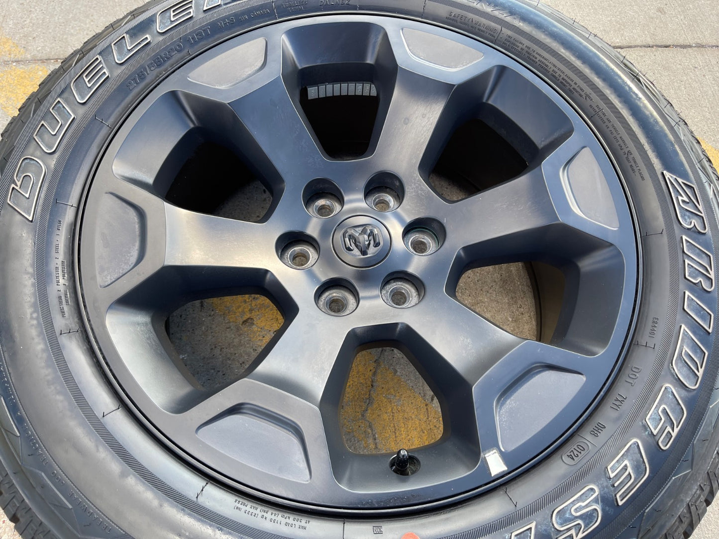 (1) 20" Dodge Ram 1500 OEM Laramie Black 2680 wheel Spare 2024 2025 2026