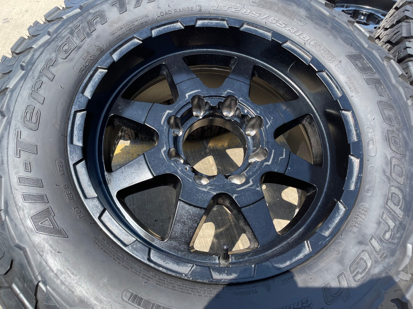 18x9 18" VOXX GFX TR12 wheels rims 8x165 8x6.5 Chevy GMC Ram 2500 3500 BFG KO3