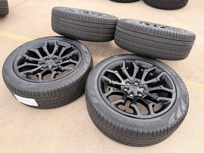 22" Dodge Ram 1500 OEM 95987 LIMITED Laramie wheels rims black 2025 2026 SET