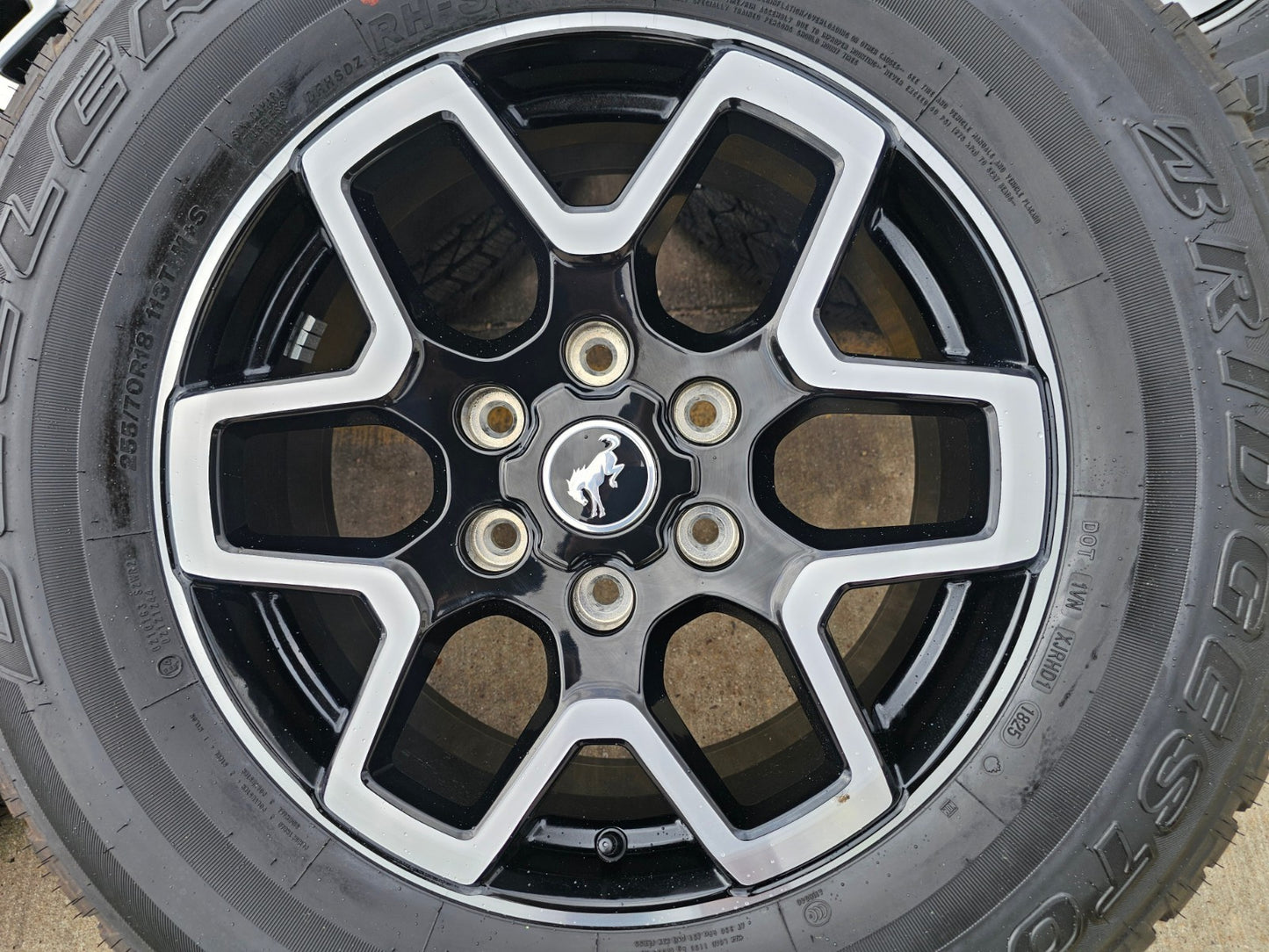 18" Ford Bronco wheels rims tires black 95213 Ranger tires BRIDGESTONE DUELER AT