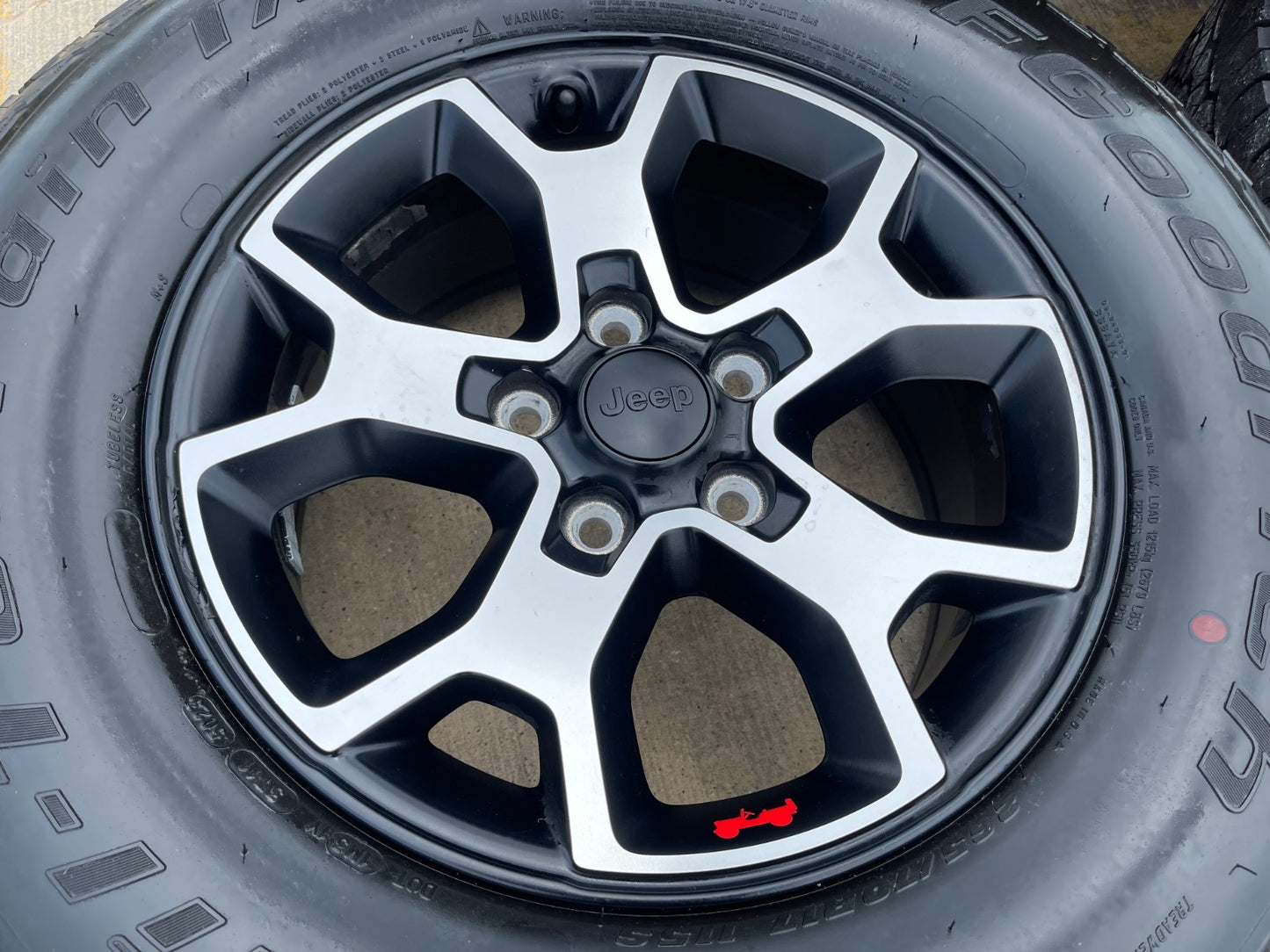 17" Jeep Wrangler Rubicon OEM 9218 wheels rims Gladiator BFG A/T NEW