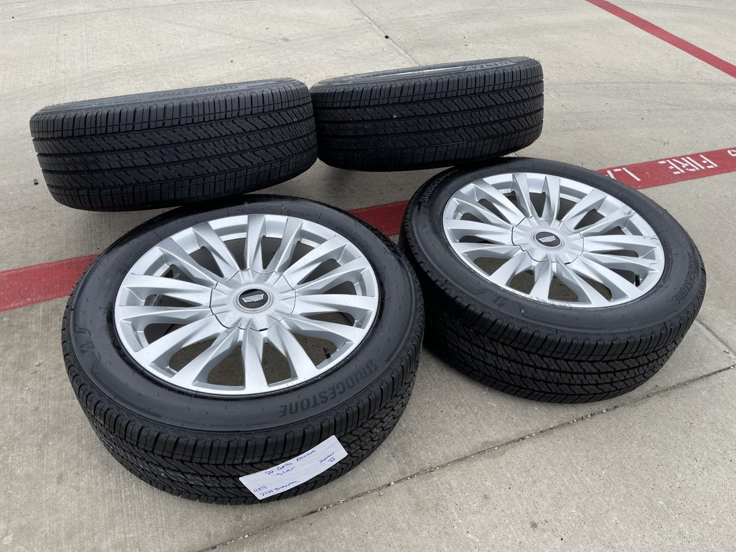 22" Cadillac Escalade Platinum OEM wheels rims 95026 4873 tires SET BRIDGESTONE