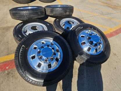 18" GMC Sierra 3500 DENALI Dually rims wheels OEM 14127 14129 8x210 MICHELIN NEW