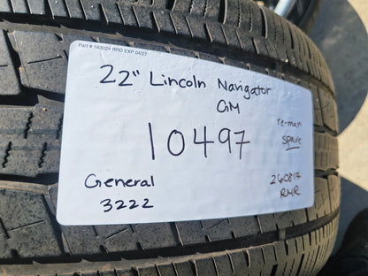 (1) 22" Lincoln Navigator BLACK LABEL OEM 10497 rim wheel 2022 2023 2024 GENERAL